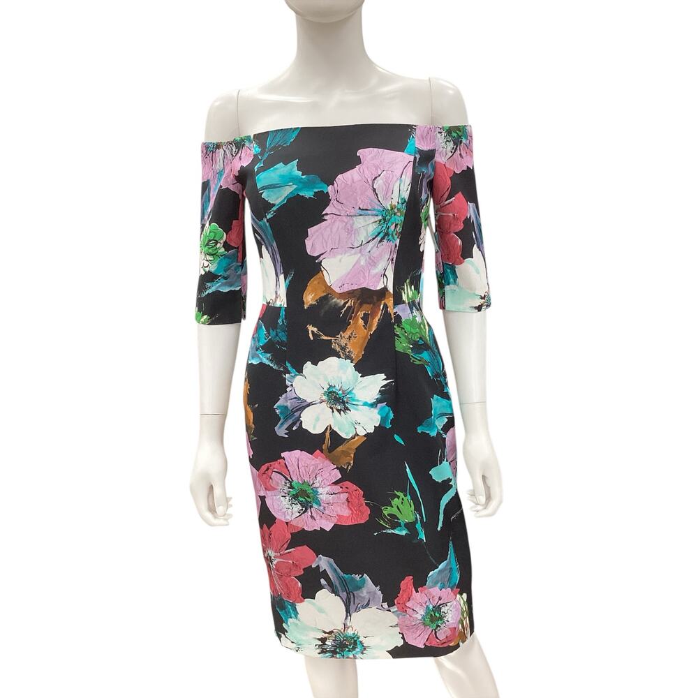 NWT Milly Dress Women’s SZ 2 Wide Neckline/ Off Shoulder Made In USA Lined Black
